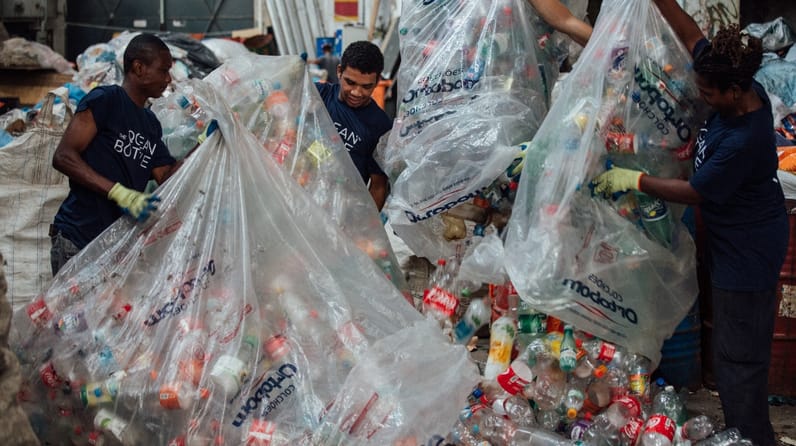Ocean bottle recycling plastic