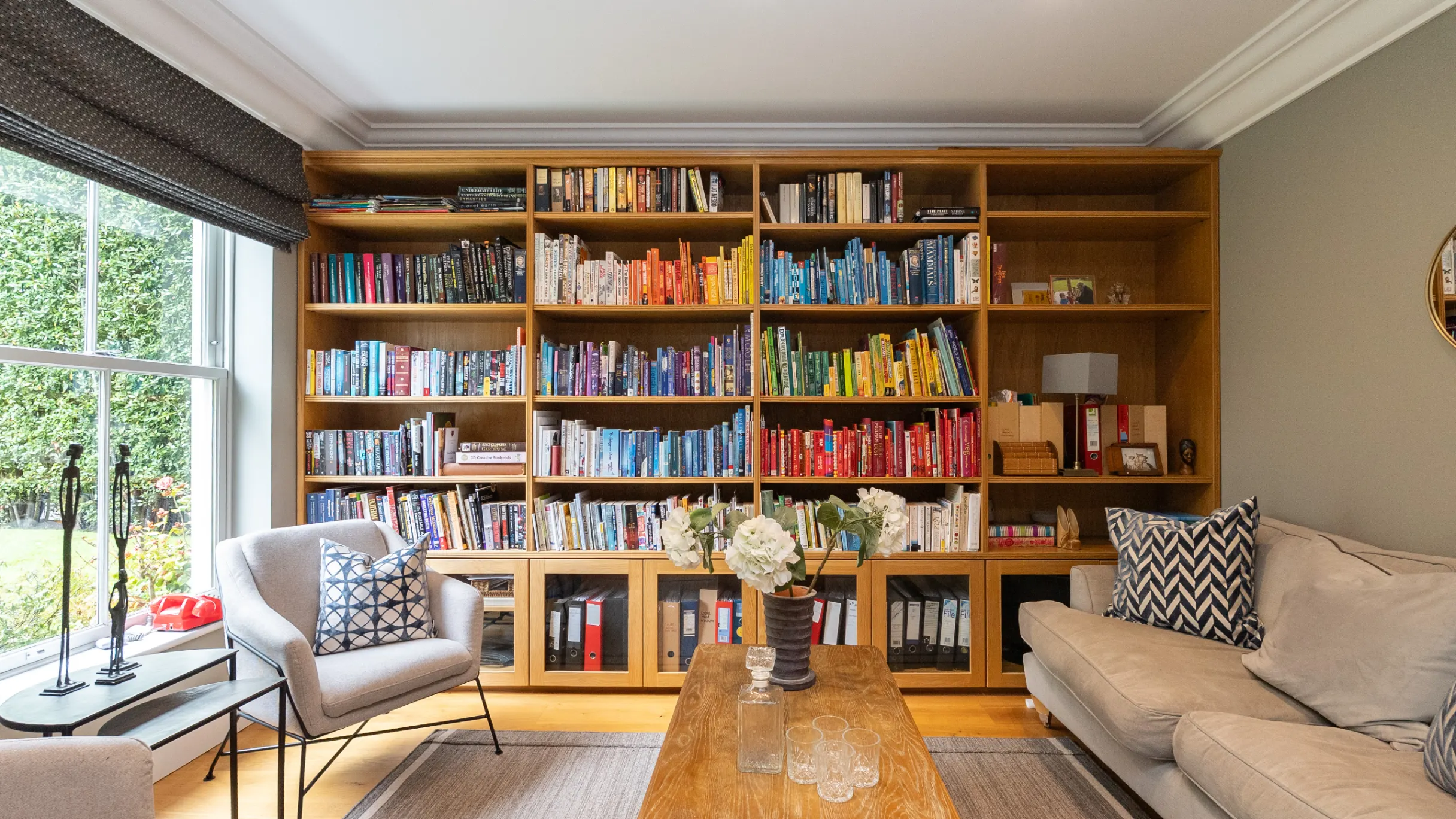 The light, bright library at Eaton Park in Cobham