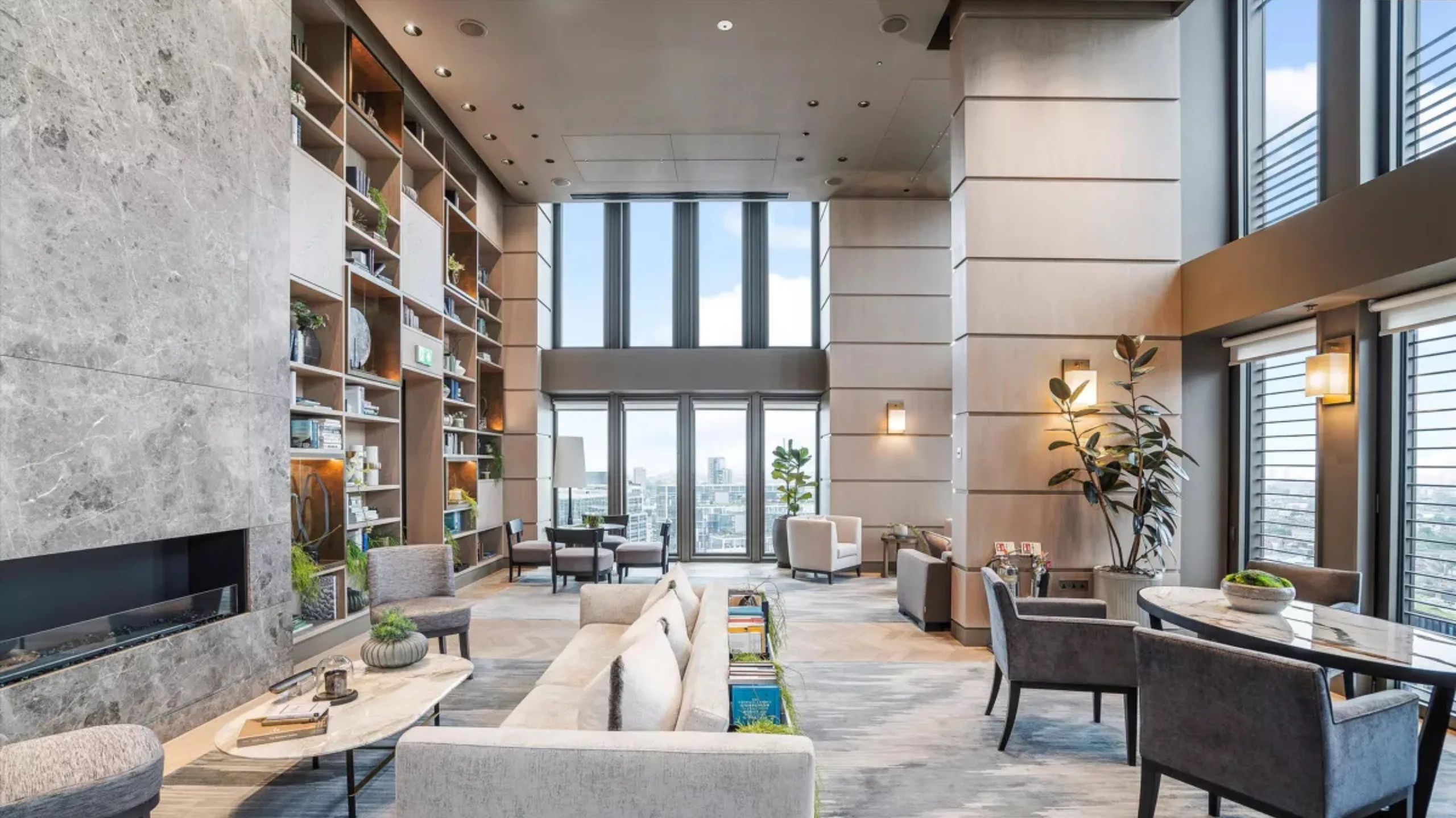 One Bishopsgate Plaza lounge and library