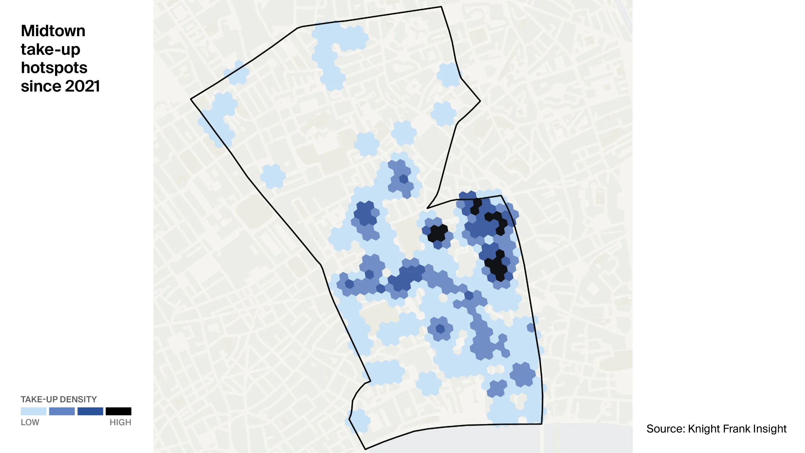 Figure 7: Midtown take-up hotspots since 2021