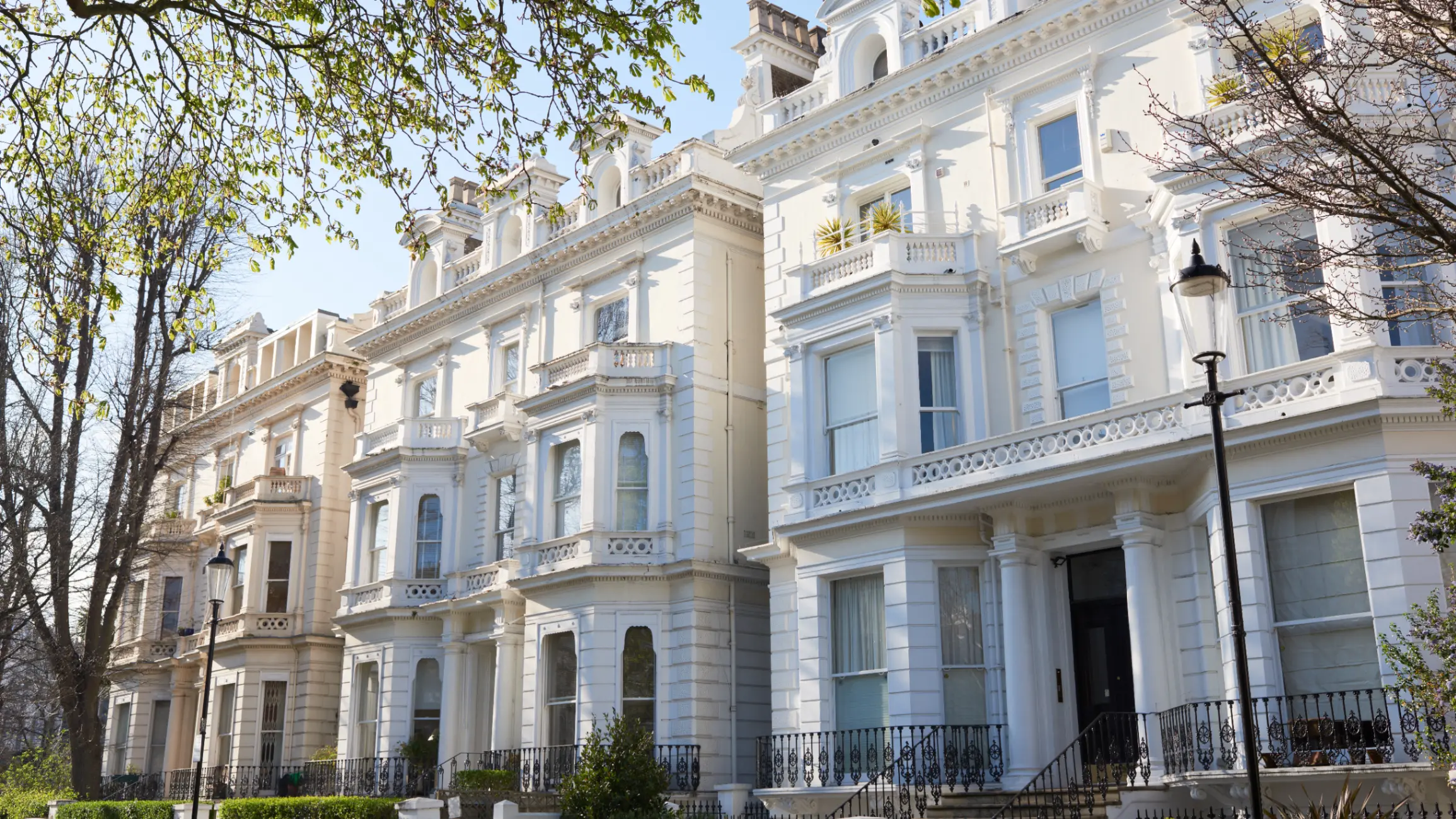 Colourful townhouses in London