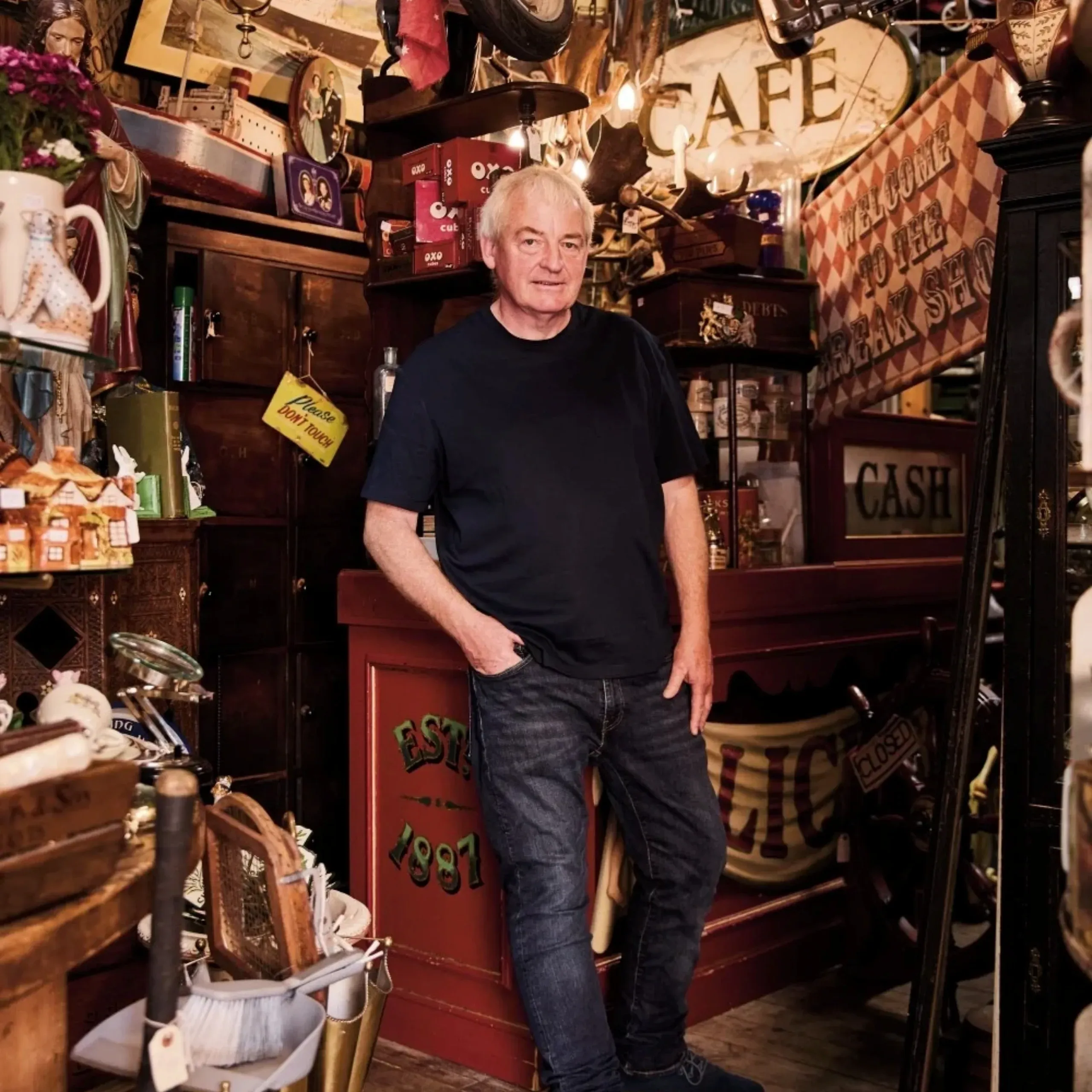 Owner Douglas Carter inside Alice's Antiques