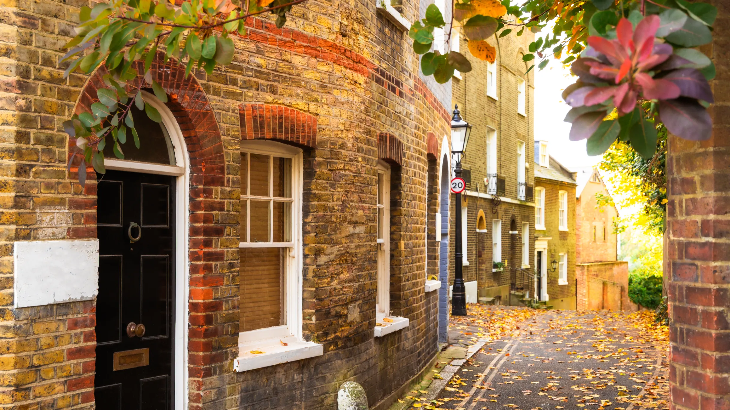 Traditional idyllic English countryside village with cosy cottages