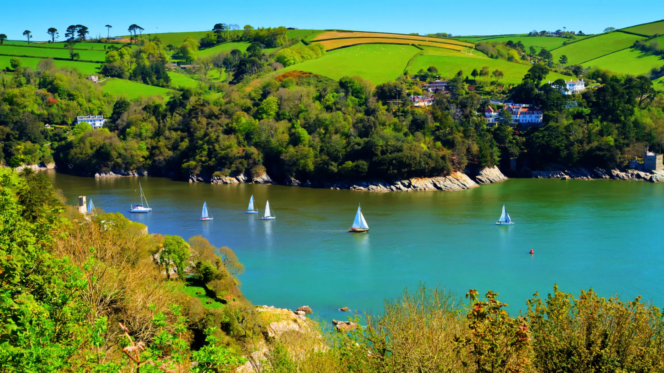 Yachts sailing in Dartmouth, Devon