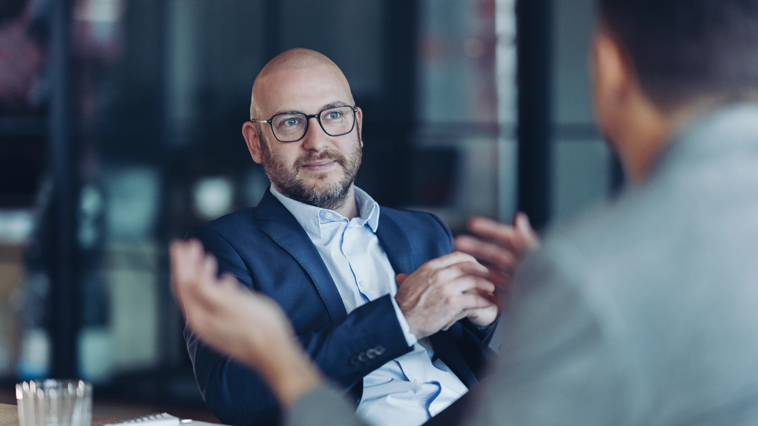 Businessman having a conversation