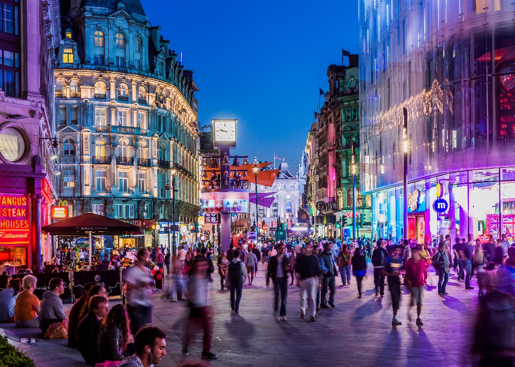 People in Leicester Square London