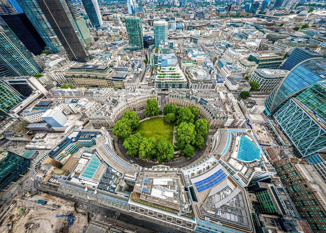 Aerial view of Finsbury Circus Gardens
