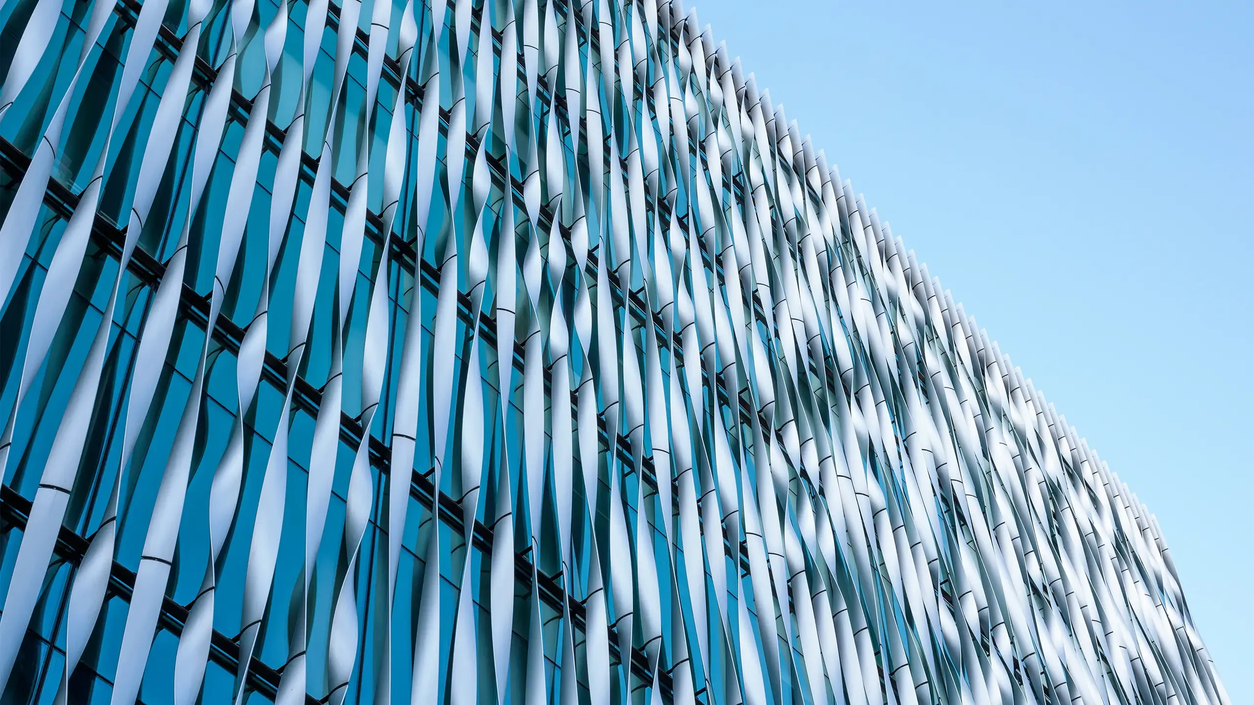 External wall features of a modern office building.