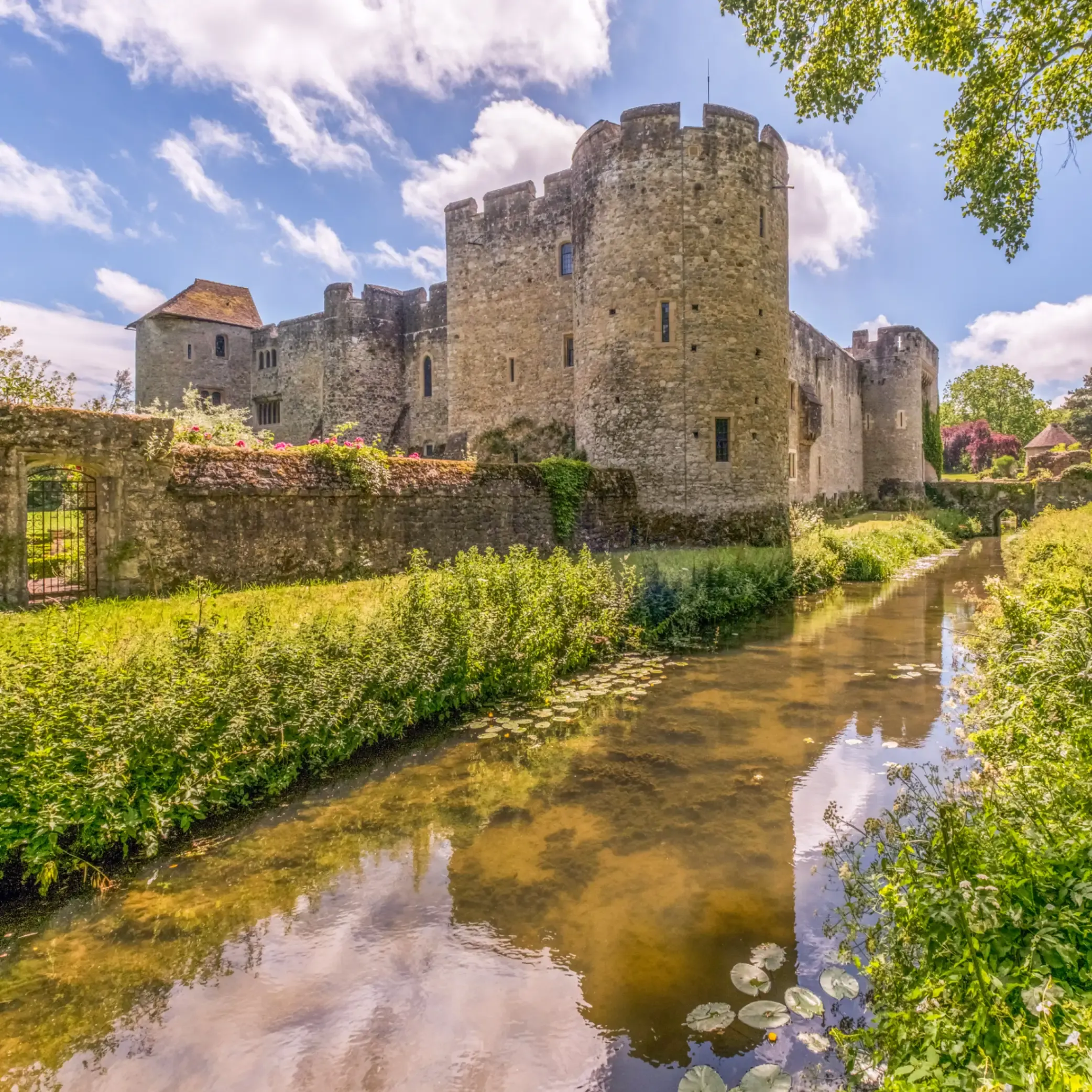 Outside of Allington Castle, Maidstone, Kent, UK