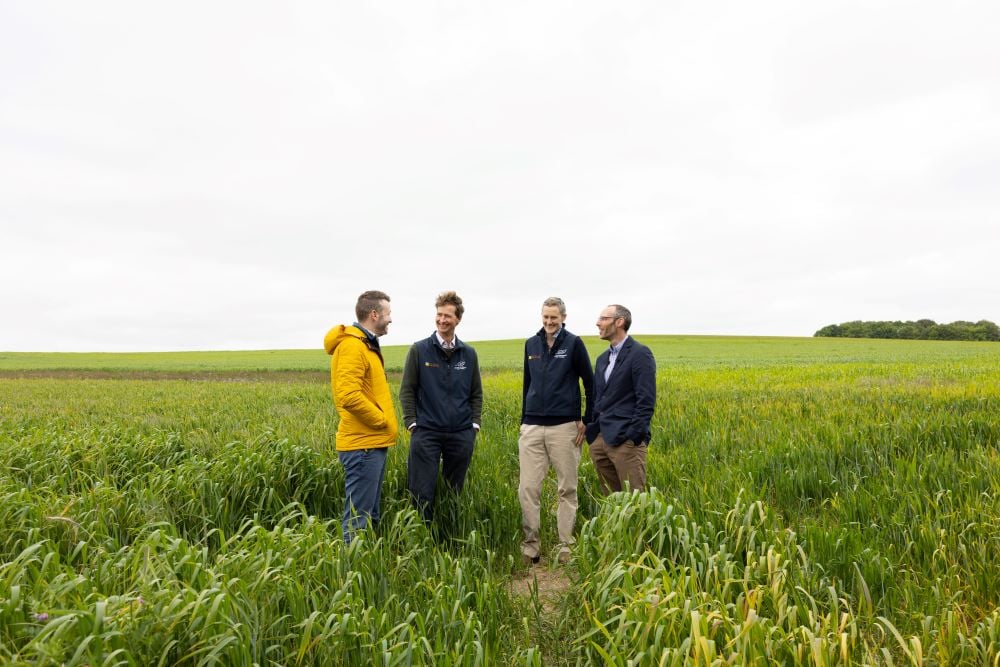 Mark Topliff discusses the regenerative practices at Nonington Farms with Tom Heathcote, Head of Agri-Consultancy and his clients, The Loder-Symonds