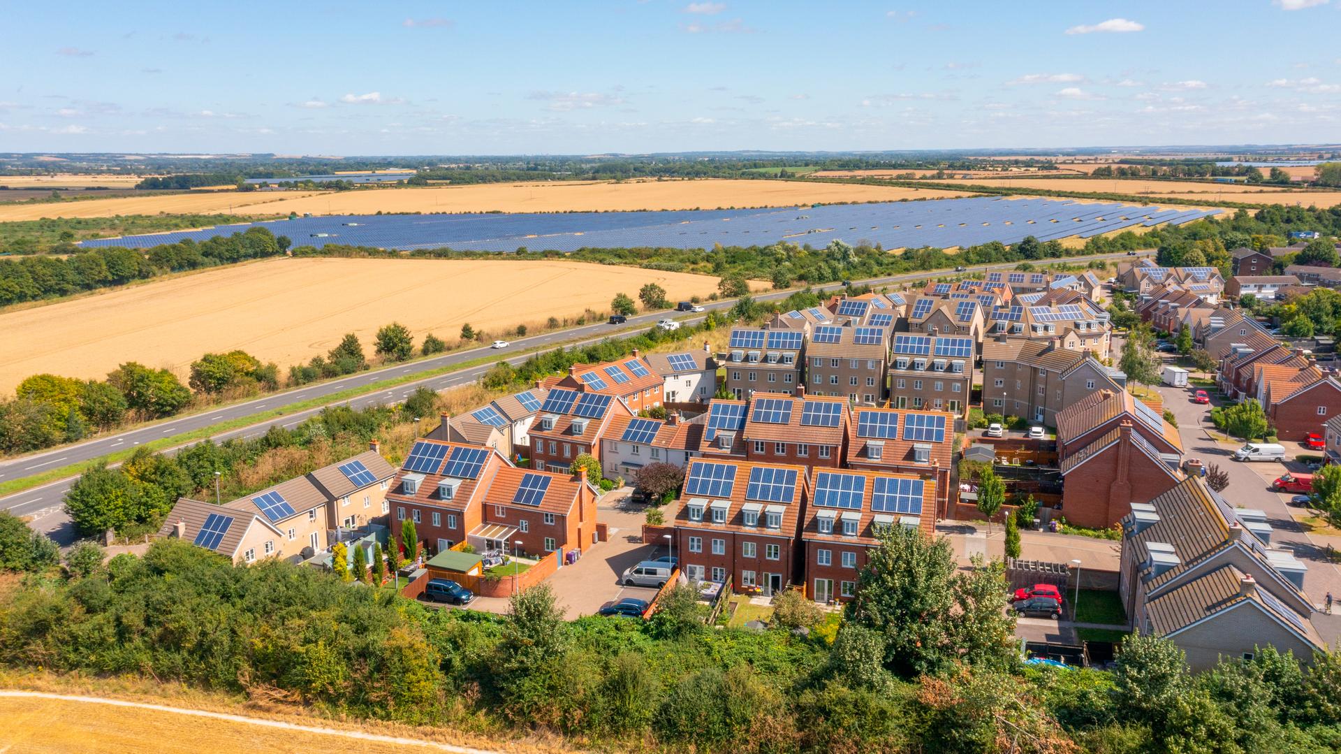Modern housing development in a greenfield site