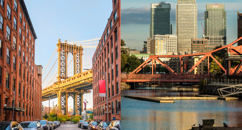 What do Canary Wharf and Brooklyn have in common?