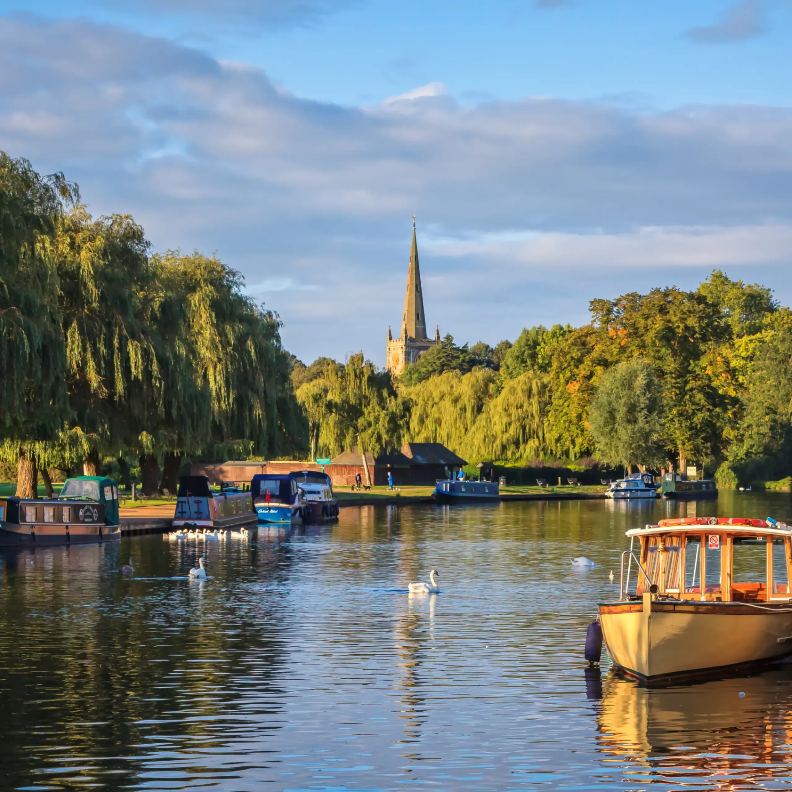 Boats on the River Avon, UK. 