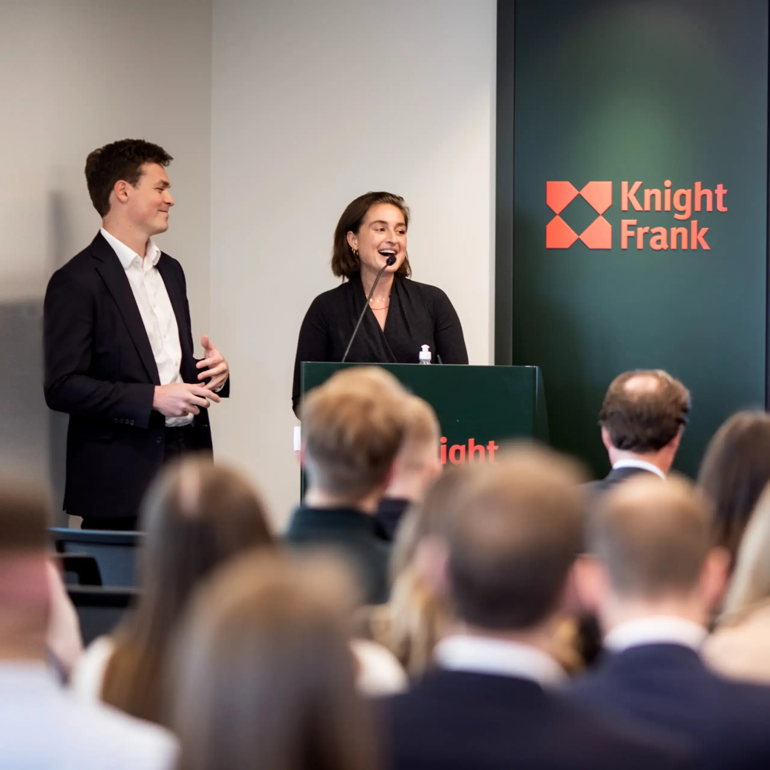 Knight Frank staff delivering presentation