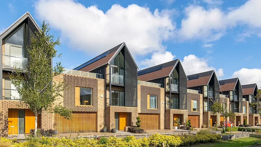 A row of luxury terraced houses in Cambridge, UK