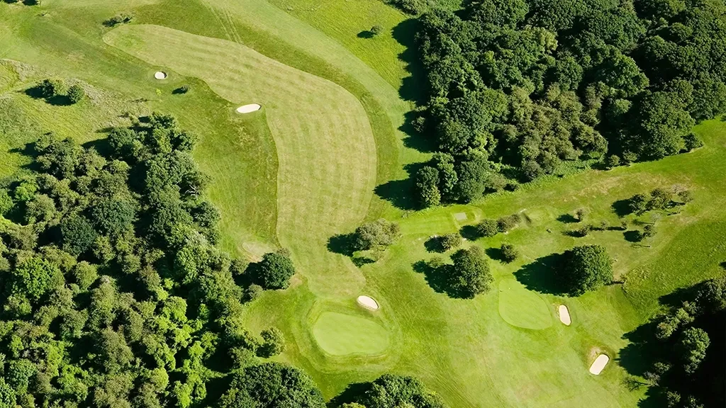 Aerial view of golf course