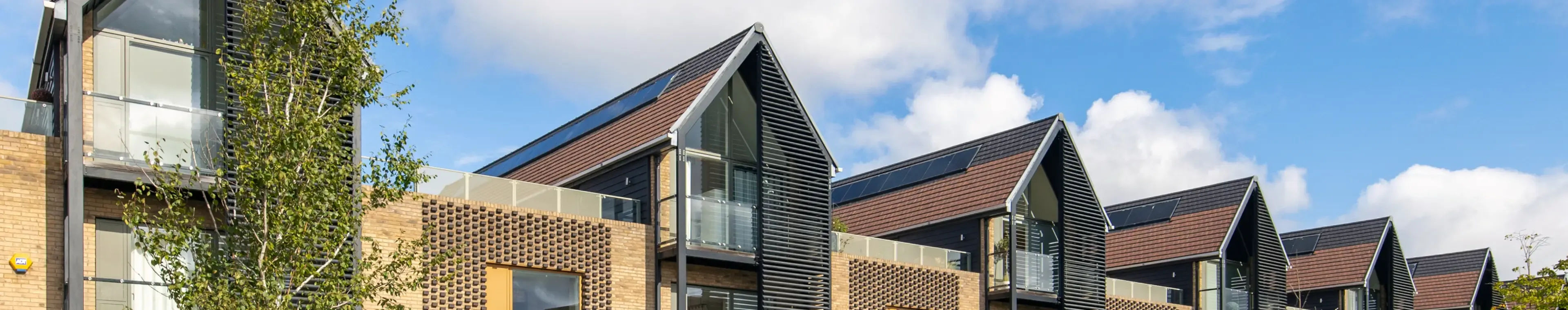 A row of luxury terraced houses in Cambridge, UK