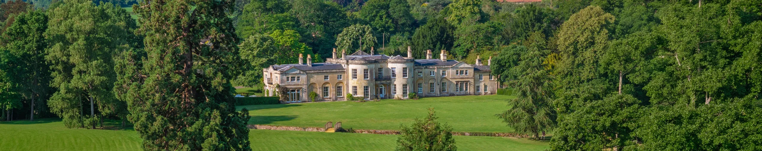 A beautiful country house in rolling green countryside. 