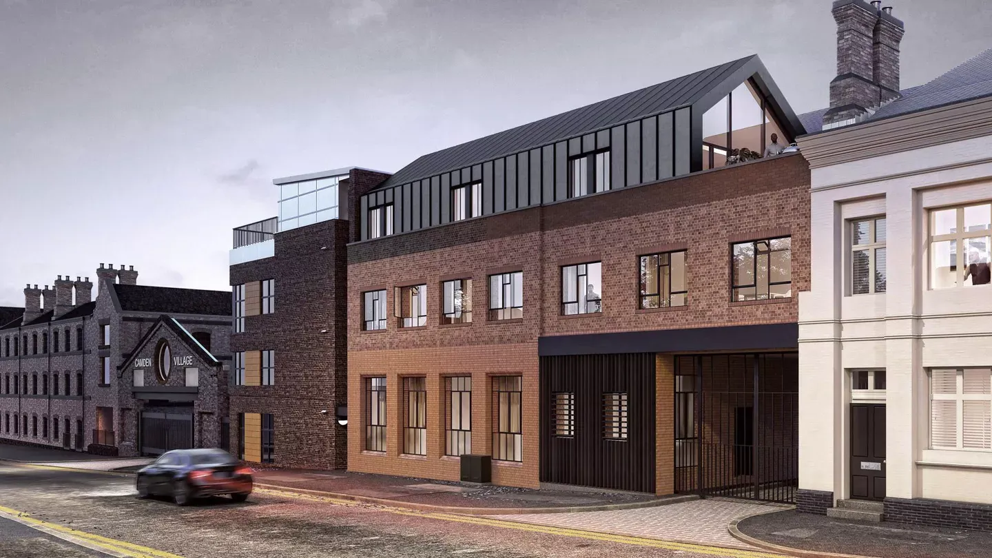 Sapcote Yard residential development in Birmingham's historic Jewellery Quarter. 