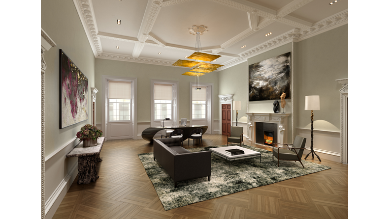 5 St James's Square's grand private office with stately furnishings 