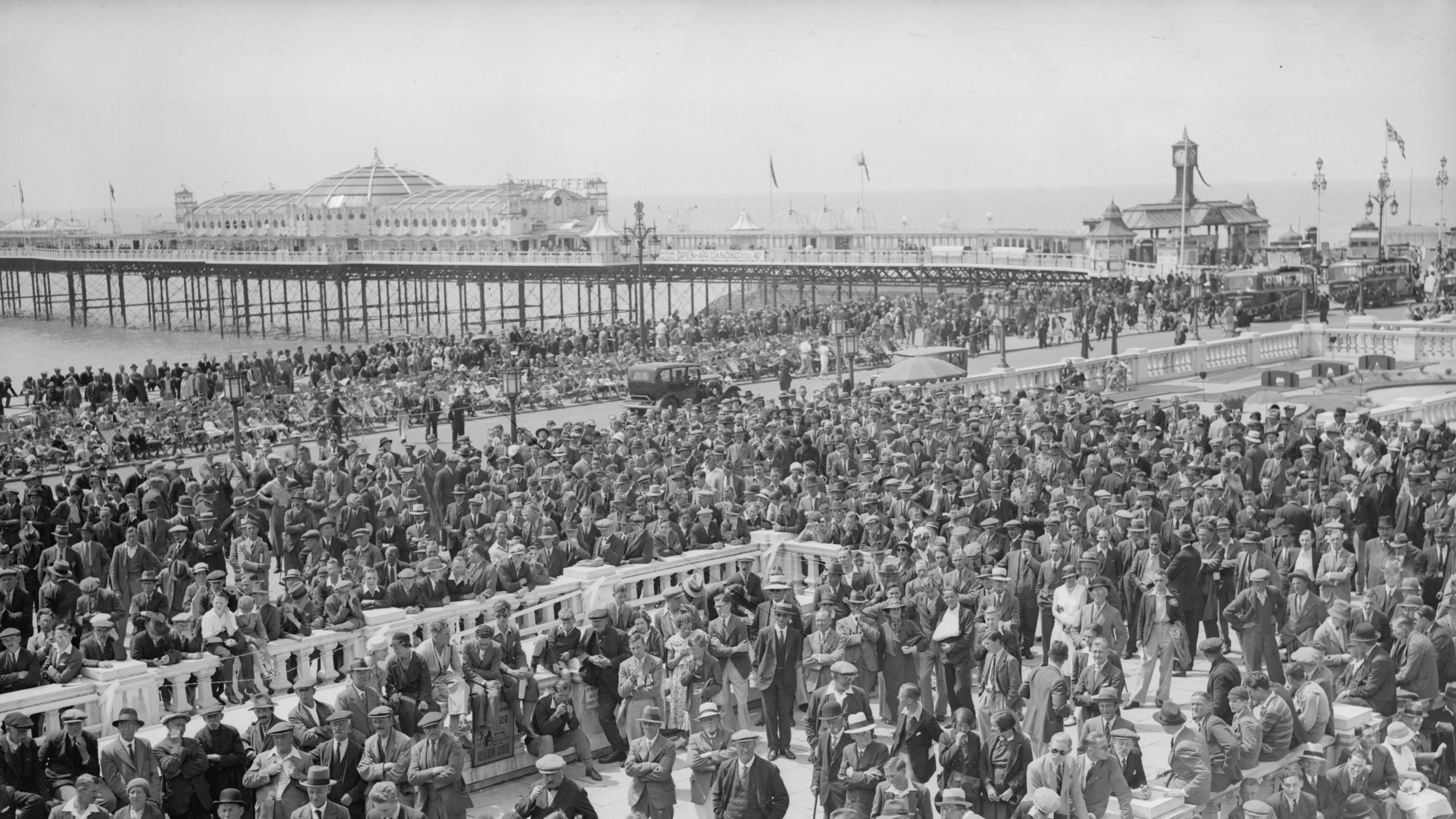Crowds gather on the sea front at Brighton in the 1930s &copy; Fox Photos