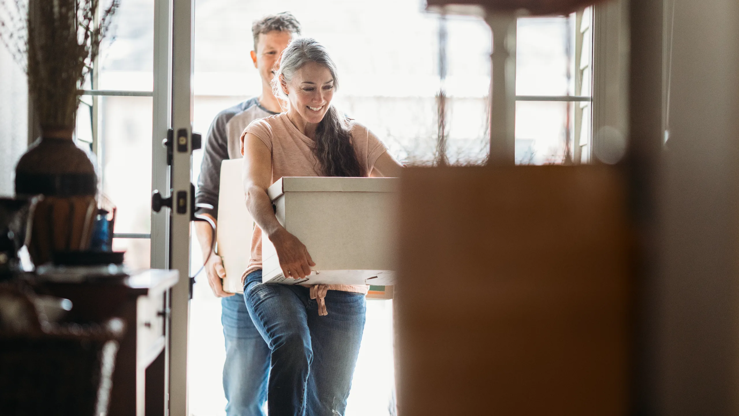 A couple moving house