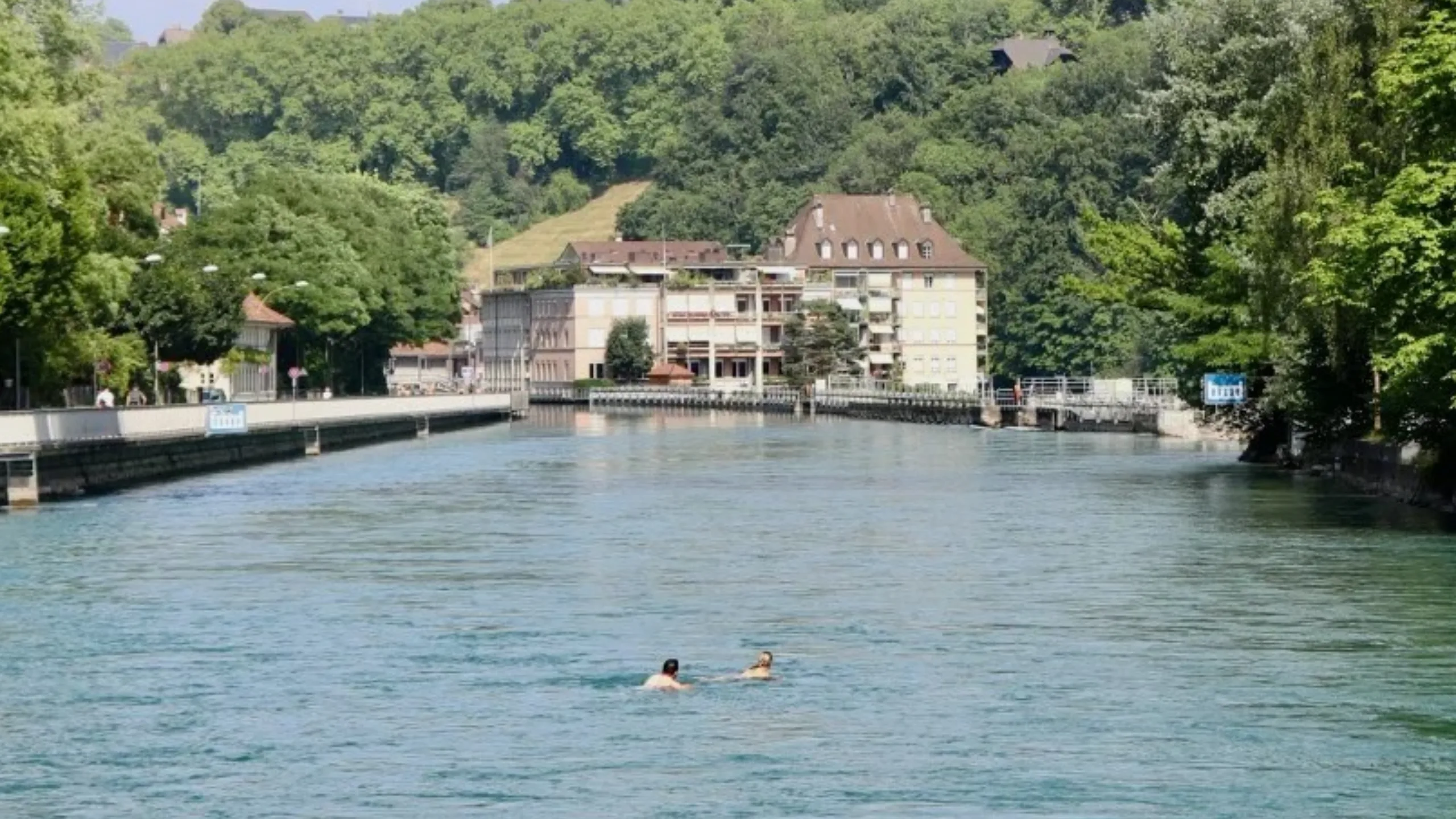 Idyllic image of river in Switzerland