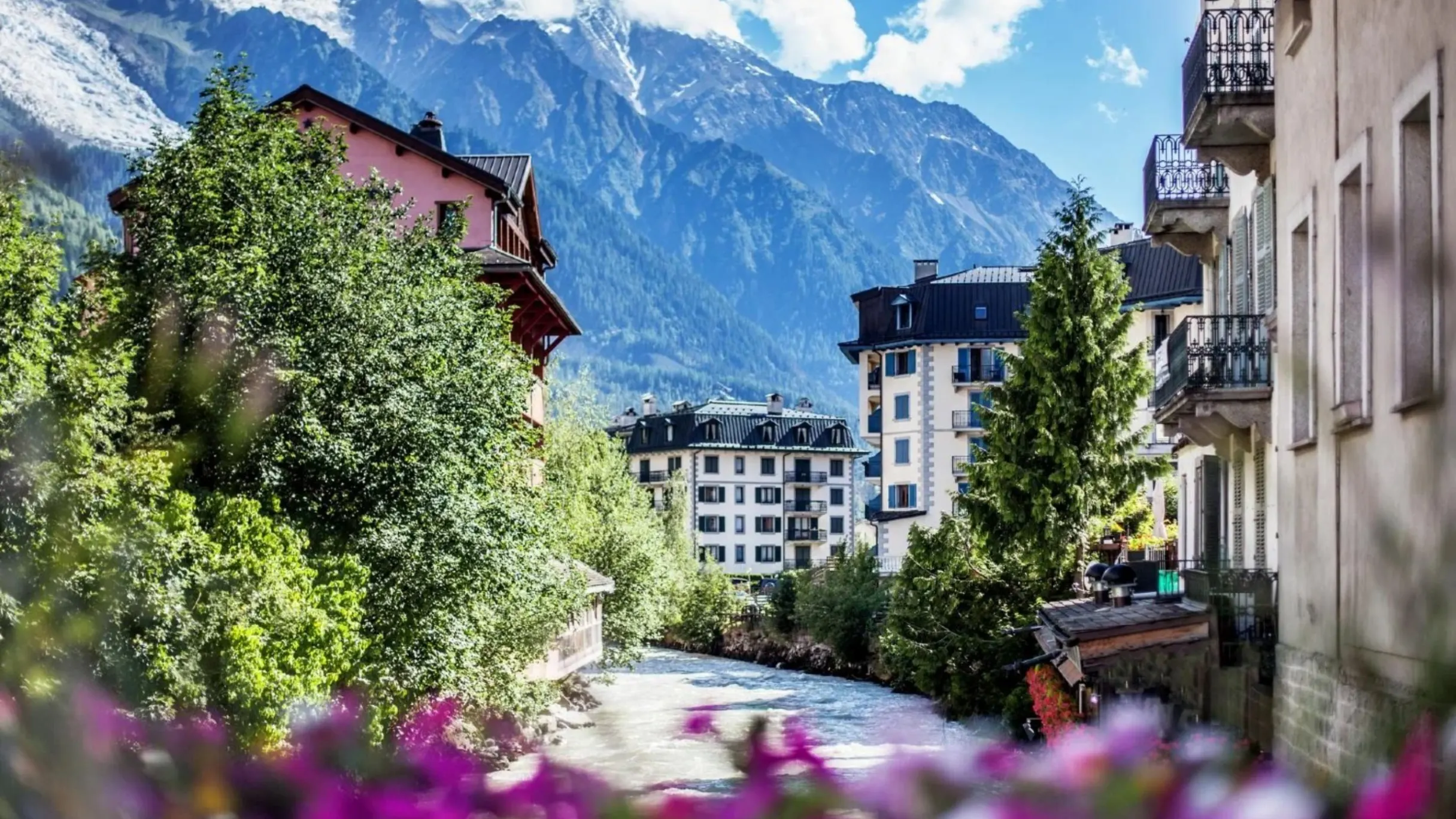 View of Chamonix in the French Alps