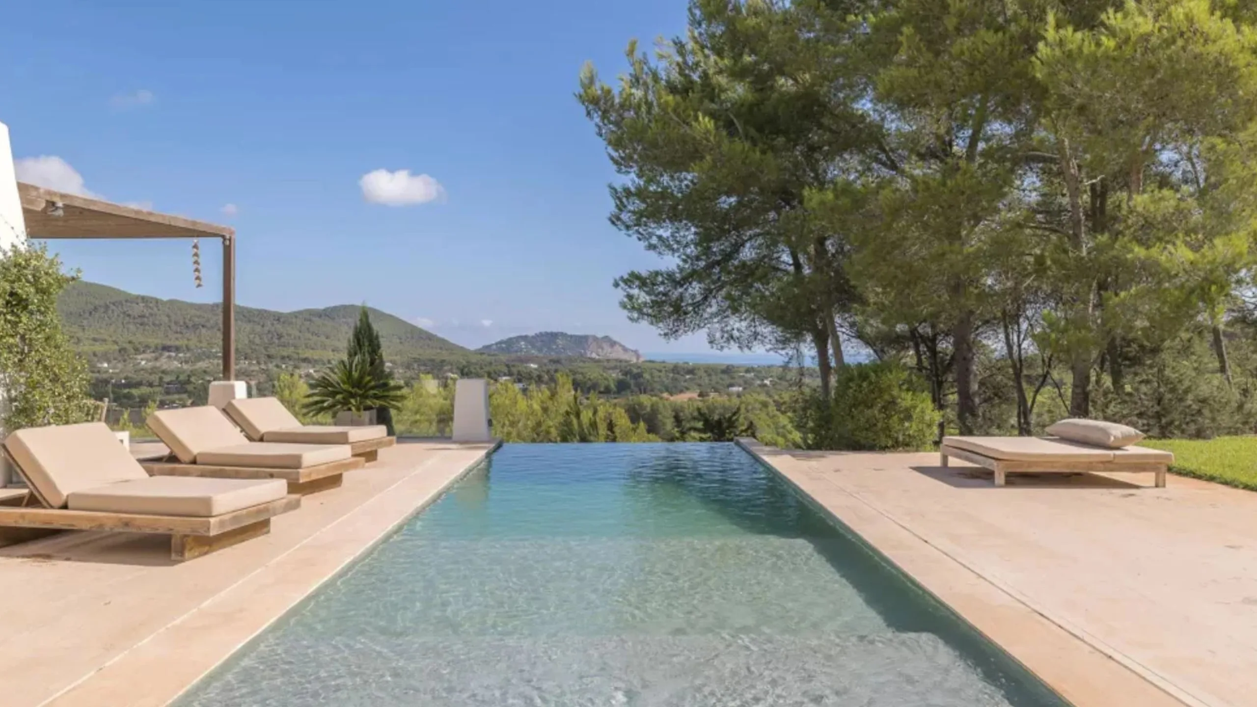 Exterior image of pool at seven bedroom villa for sale in Es Figueral