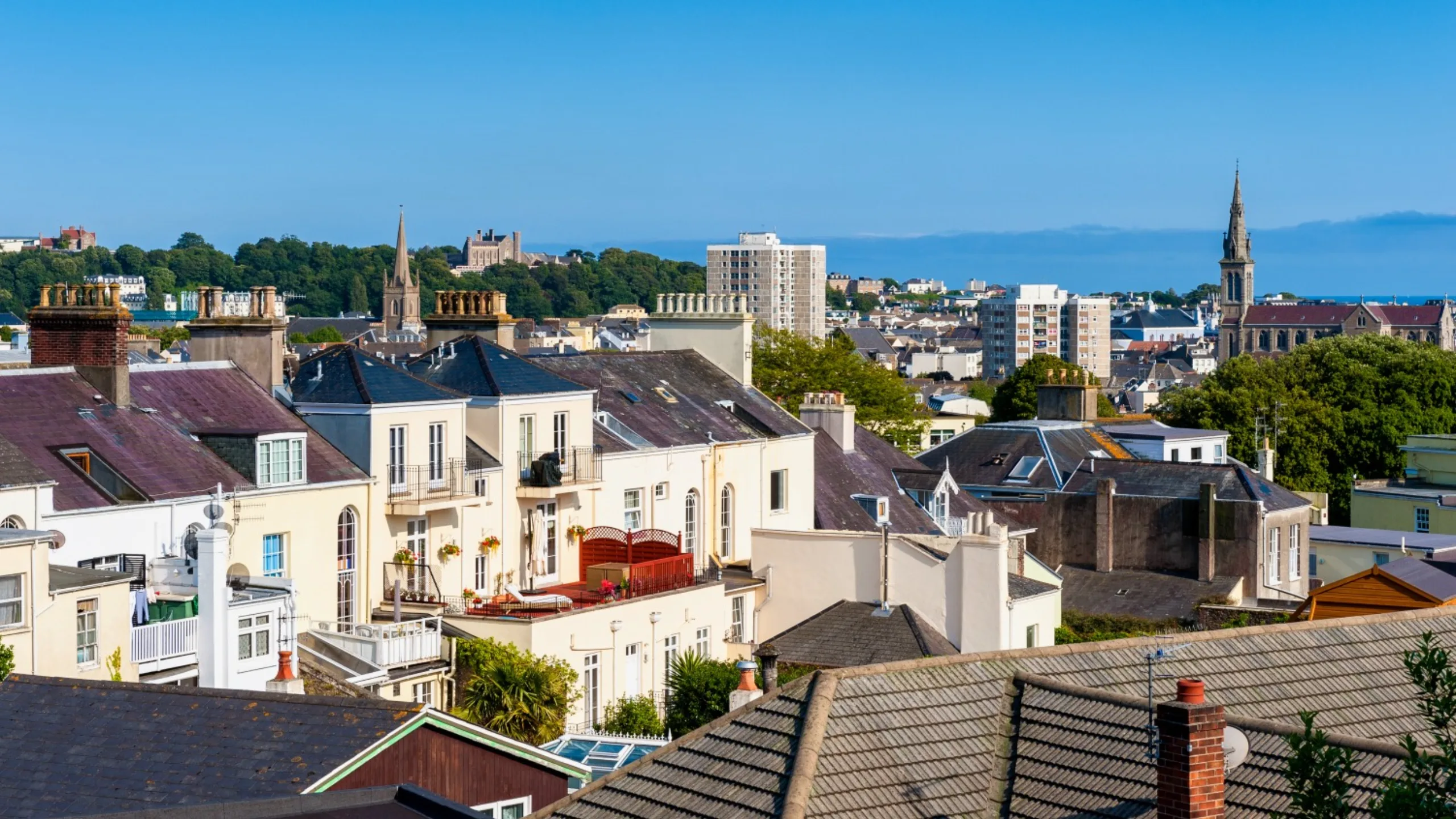 Skyline of St Helier, Jersey, Channel Islands, UK (Getty)